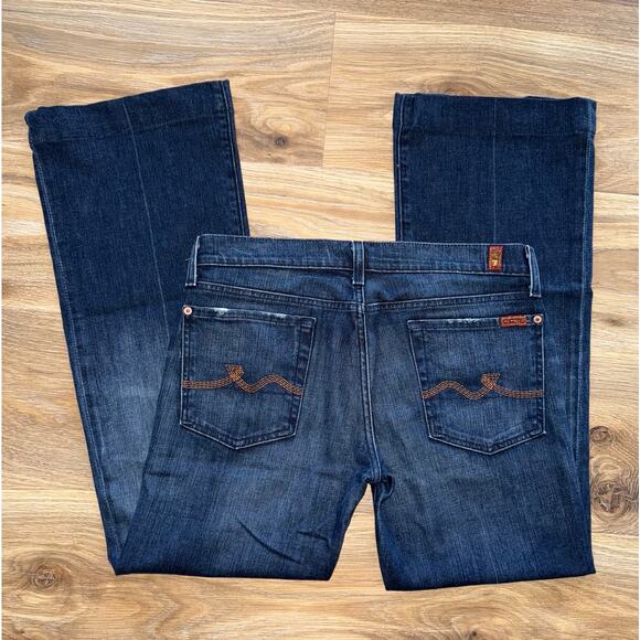 7 For All Mankind DOJO Flare Leg Jeans Blue - size 31 - J - Picture 2 of 12